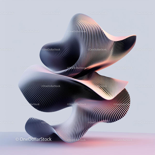 Abstract 3D Sculpture with Flowing Lines and Curves