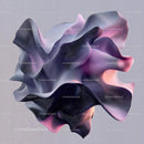 Elegant Abstract Sculpture with Fluid Pink and Purple Waves