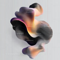 Abstract 3D Sculpture with Fluid Gradient Design