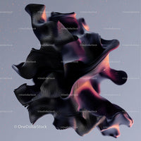 Vibrant Abstract 3D Sculpture with Flowing Shapes