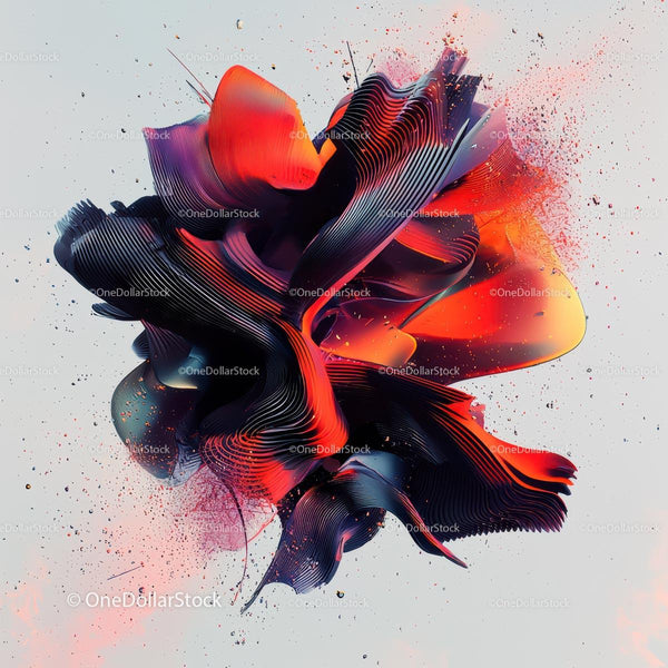 Vibrant Abstract Art with Dynamic Fluid Shapes