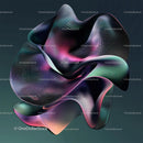 Vibrant Abstract 3D Digital Sculpture in Fluid Form