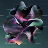Vibrant Abstract 3D Digital Sculpture in Fluid Form