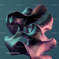 Abstract 3D Sculpture with Vibrant Curves and Textures