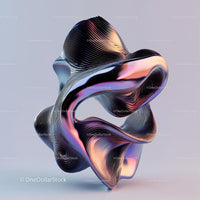 Futuristic Metallic Abstract Sculpture with Smooth Lines