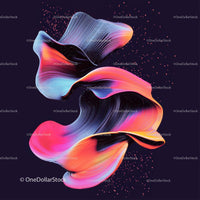 Vibrant Abstract Fluid Shape with Dynamic Colors