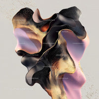 Abstract Metallic Swirl with Pastel Accents