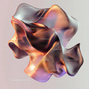 Abstract 3D Sculpture with Elegant Curves and Metallic Sheen