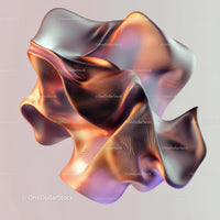 Abstract 3D Sculpture with Elegant Curves and Metallic Sheen