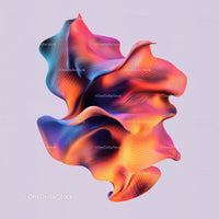 Vibrant Abstract 3D Fluid Sculpture with Colorful Waves