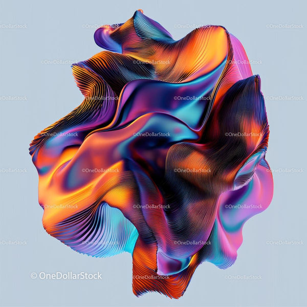 Colorful Abstract Digital Waves in Vibrant Spectrum Design