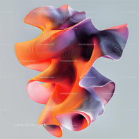 Vibrant Abstract Form in Orange and Purple Tones