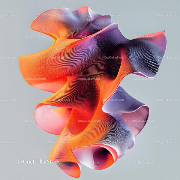Vibrant Abstract Form in Orange and Purple Tones