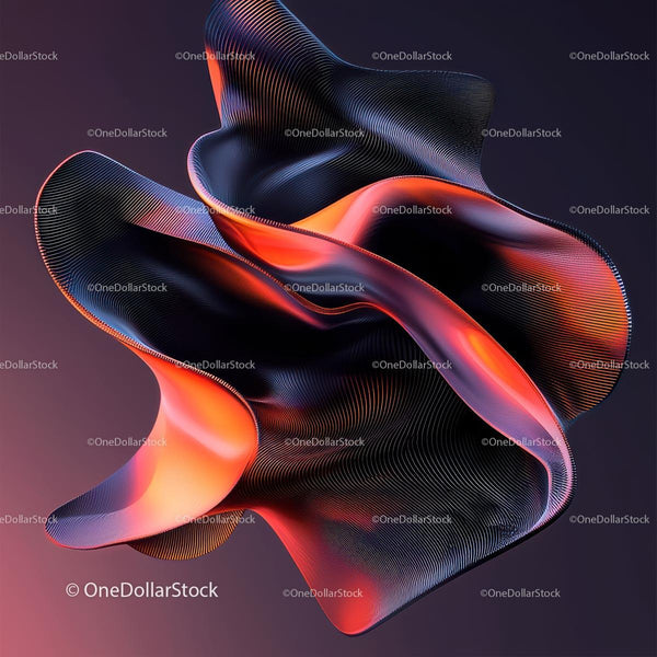 Futuristic 3D Abstract Art with Vibrant Fluid Shapes