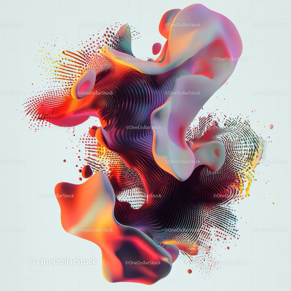 Vibrant Abstract Fluid Form in Dynamic Motion