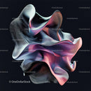 Abstract Fluid Shape in 3D with Wavy Patterns