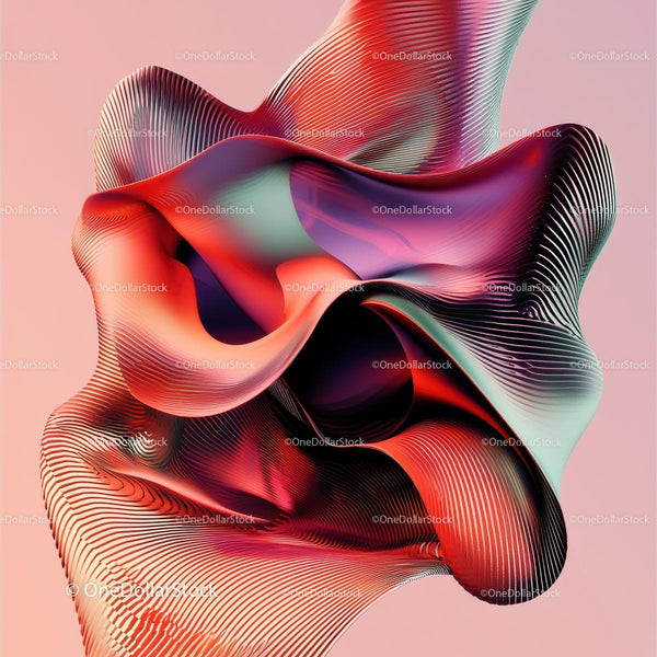 Vibrant Abstract Waves with Fluid Shapes and Gradients