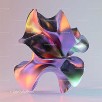 Futuristic Multicolored Abstract Sculpture on Display