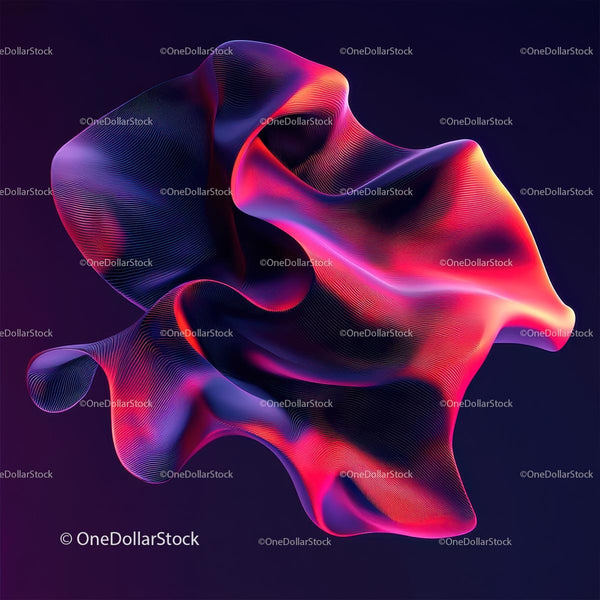 Vibrant Abstract Waves with Neon Glowing Effect