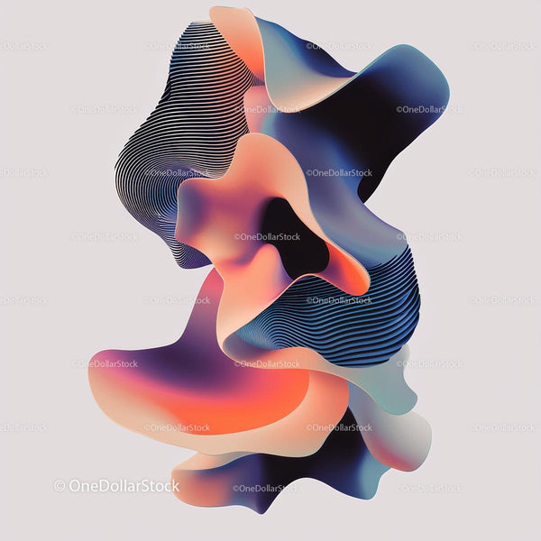 Abstract Fluid Shapes with Vibrant Gradients