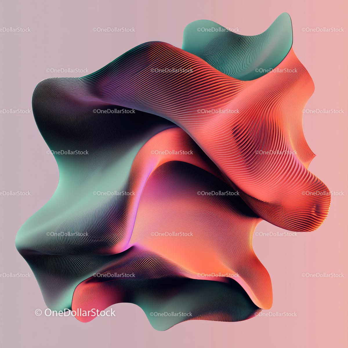 Colorful Flowing Abstract Art with Smooth Waves