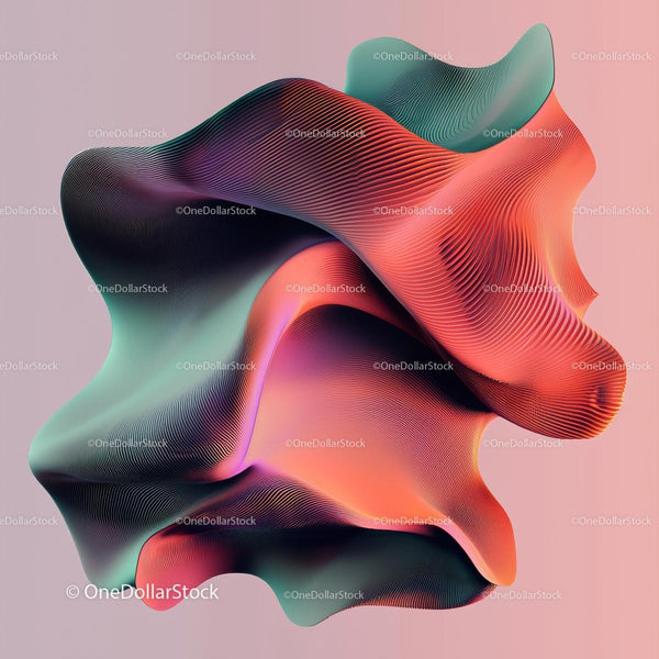 Colorful Flowing Abstract Art with Smooth Waves