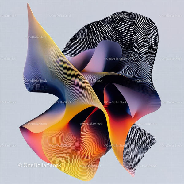 Futuristic Abstract Design with Colorful Waves