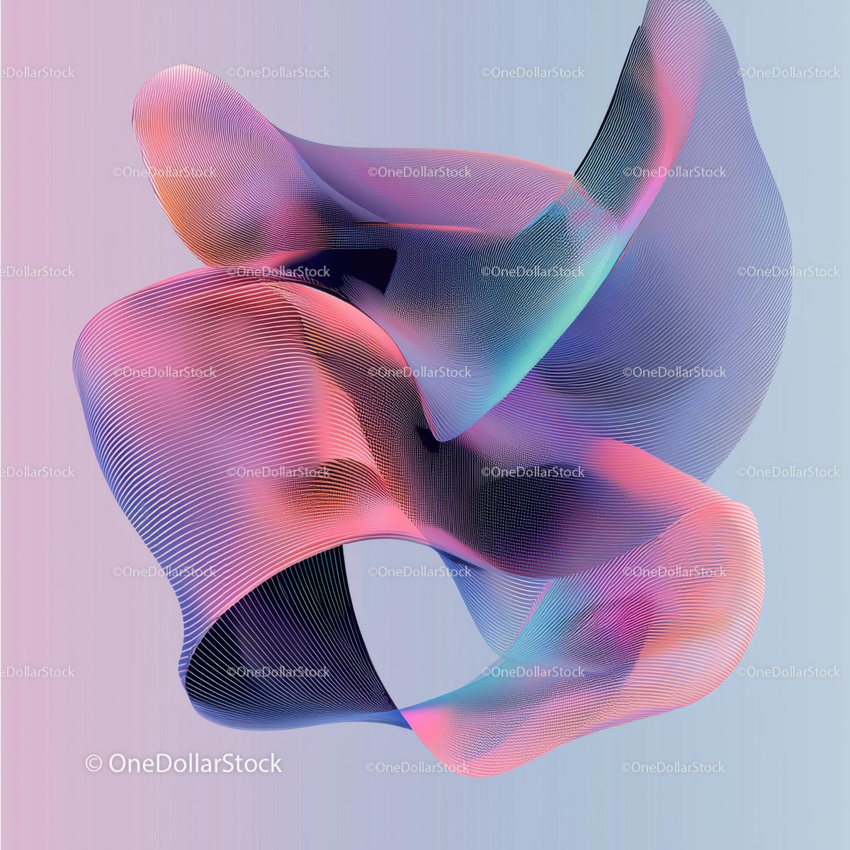 Vibrant Abstract Waves with Colorful Gradient Swirls