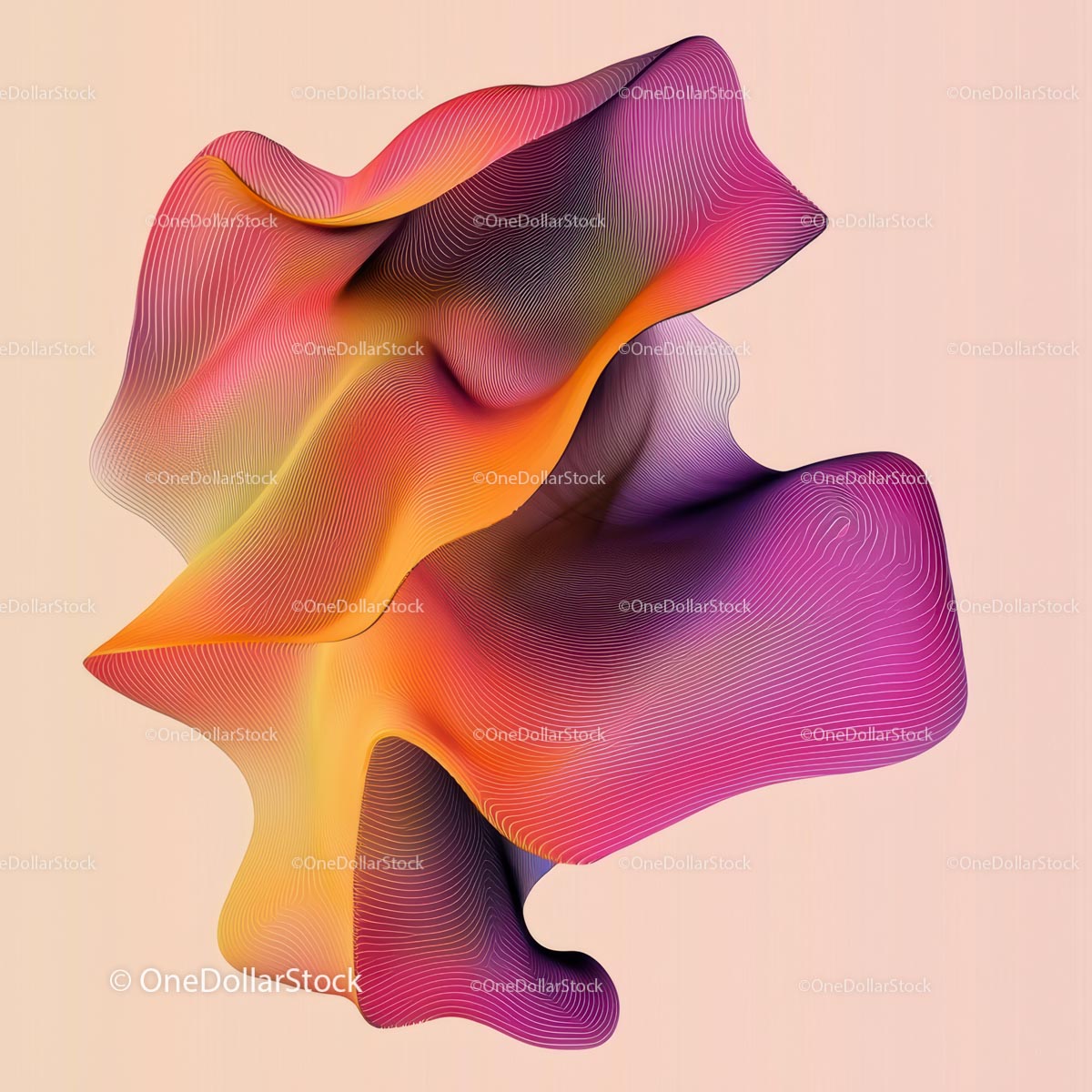 Vibrant Abstract Fluid Shape with Colorful Gradient