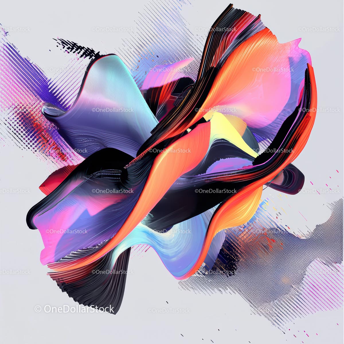 Vibrant Abstract Swirl with Dynamic Fluid Shapes