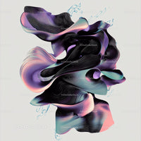 Vibrant Abstract Art with Flowing Purple and Pink Lines