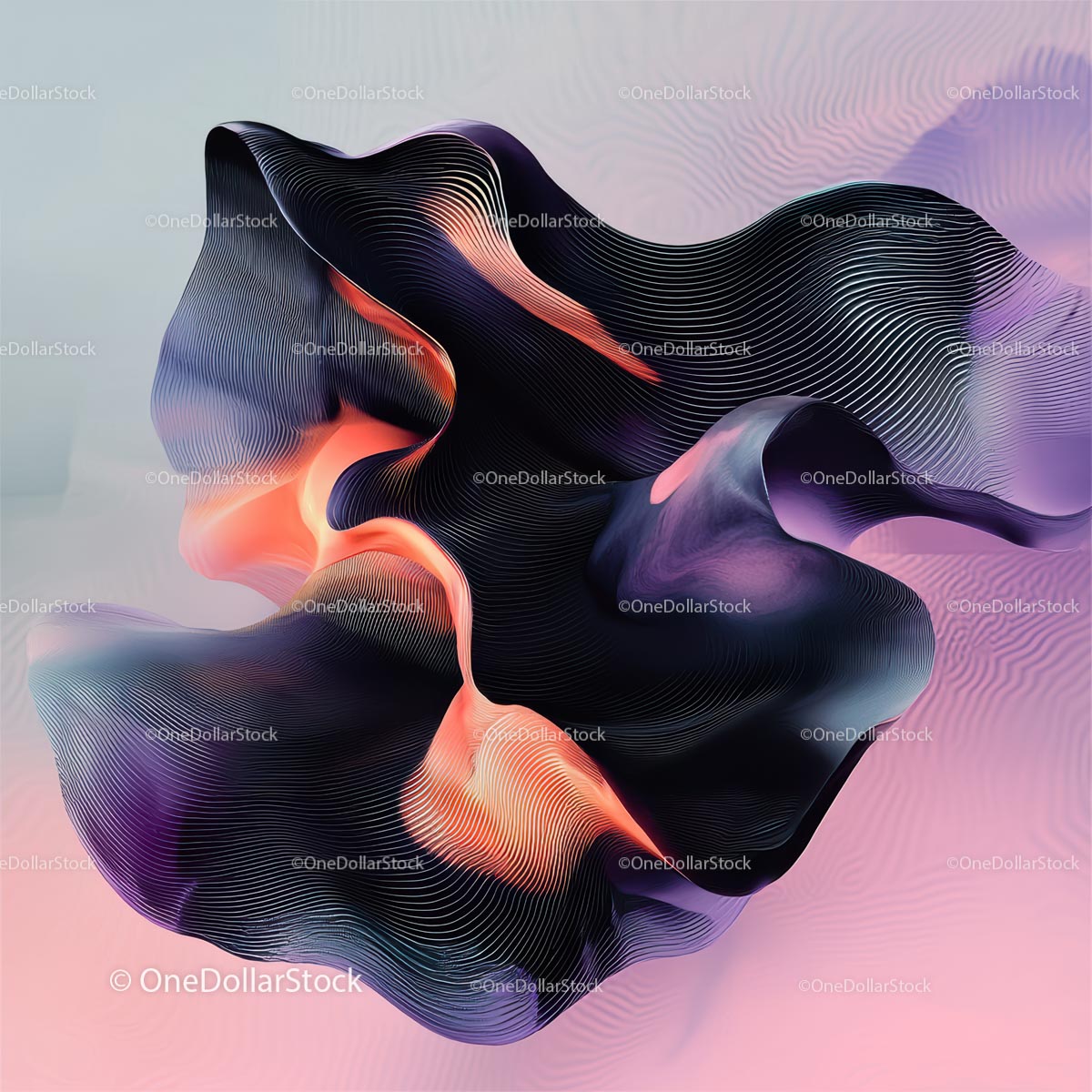 Dynamic Abstract Flowing Shapes with Vibrant Colors