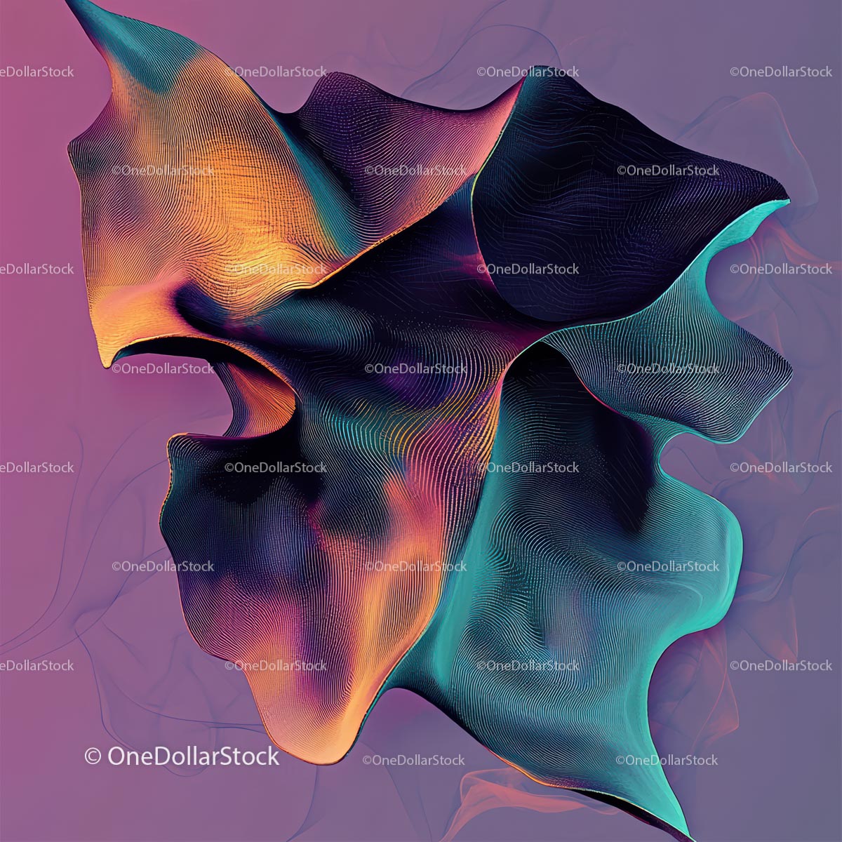 Vibrant Abstract Fluid Art with Dynamic Shapes