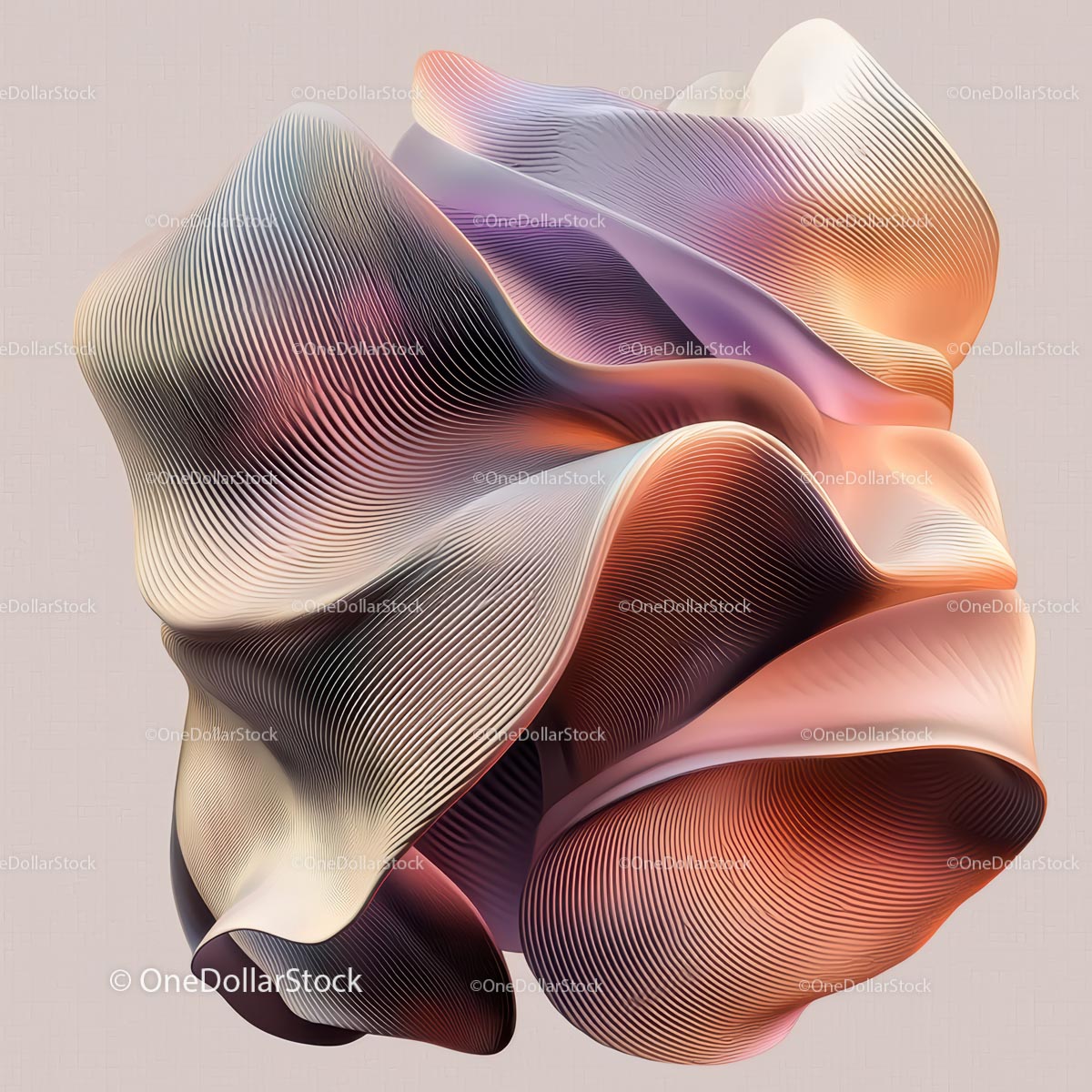 Elegant Abstract Sculpture in Soft Pastel Hues