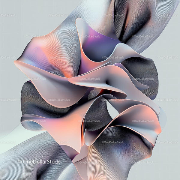 Futuristic Abstract 3D Shape in Soft Pastel Gradient