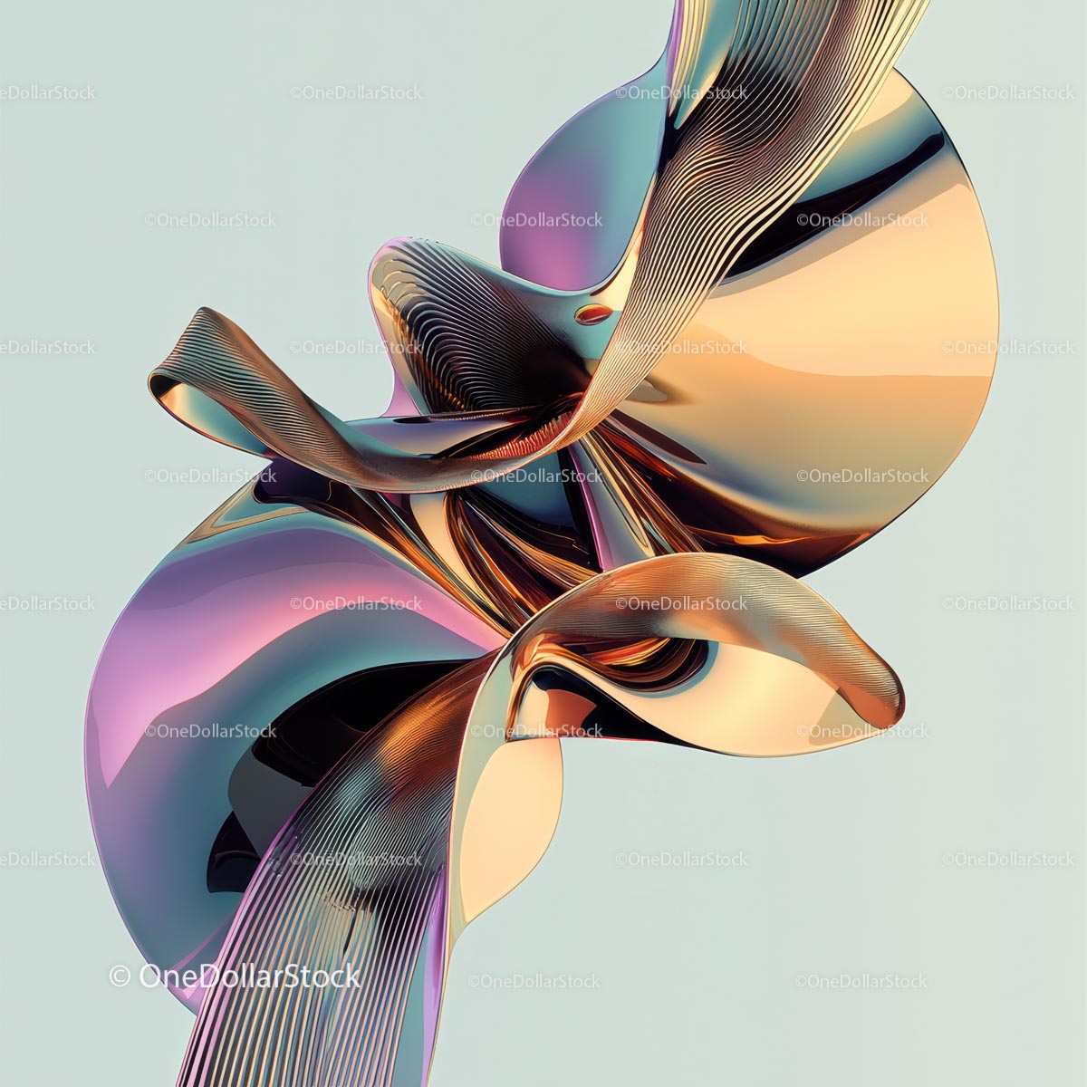 Dynamic Abstract Sculpture with Vibrant Gradient Colors