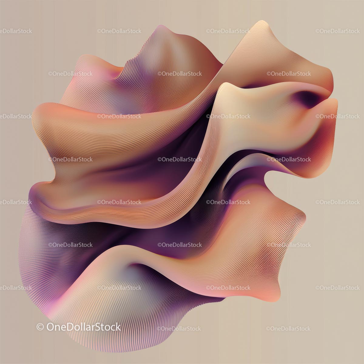 Abstract Flowing Shapes with Pastel Tones