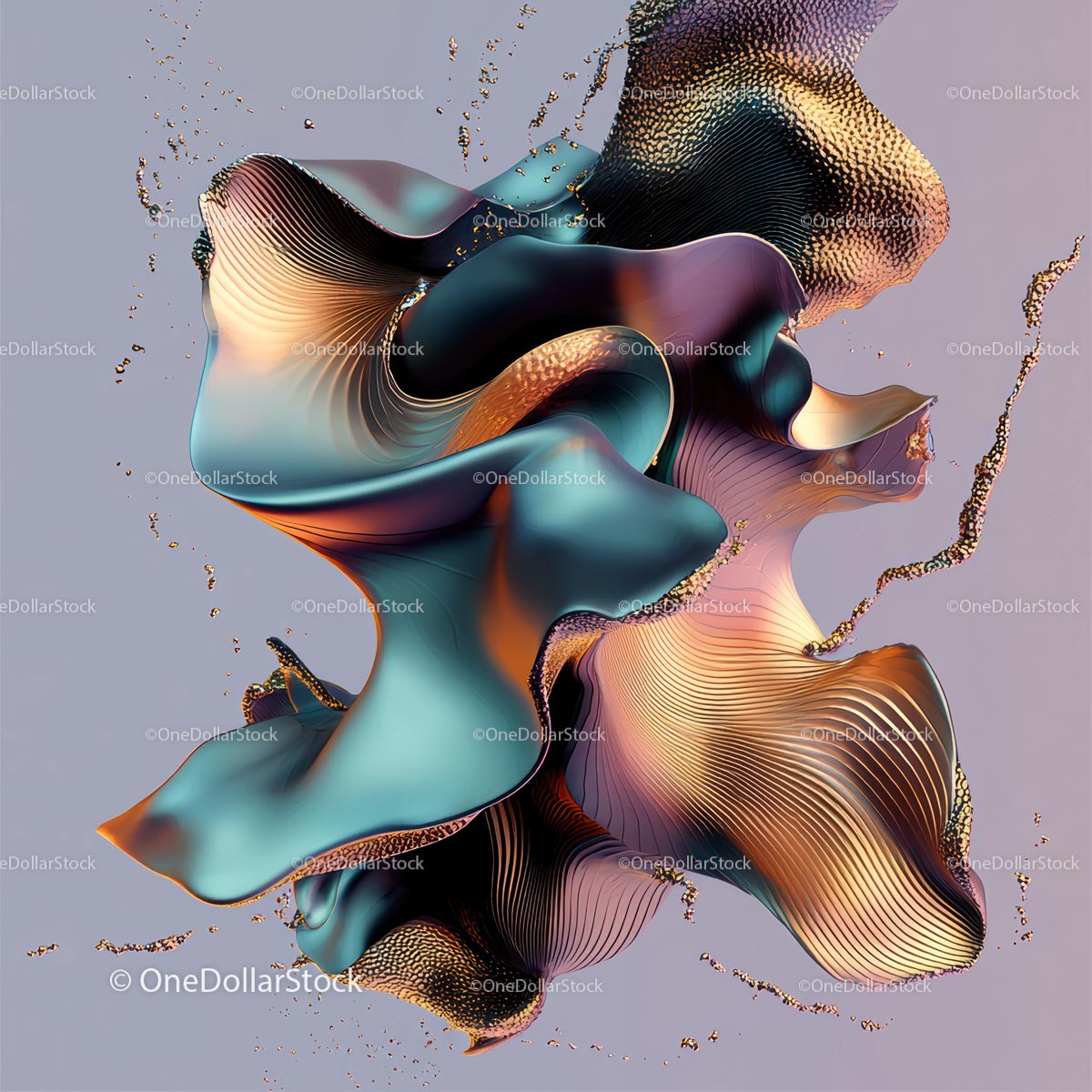 Surreal Abstract 3D Fluid Shapes in Vibrant Colors