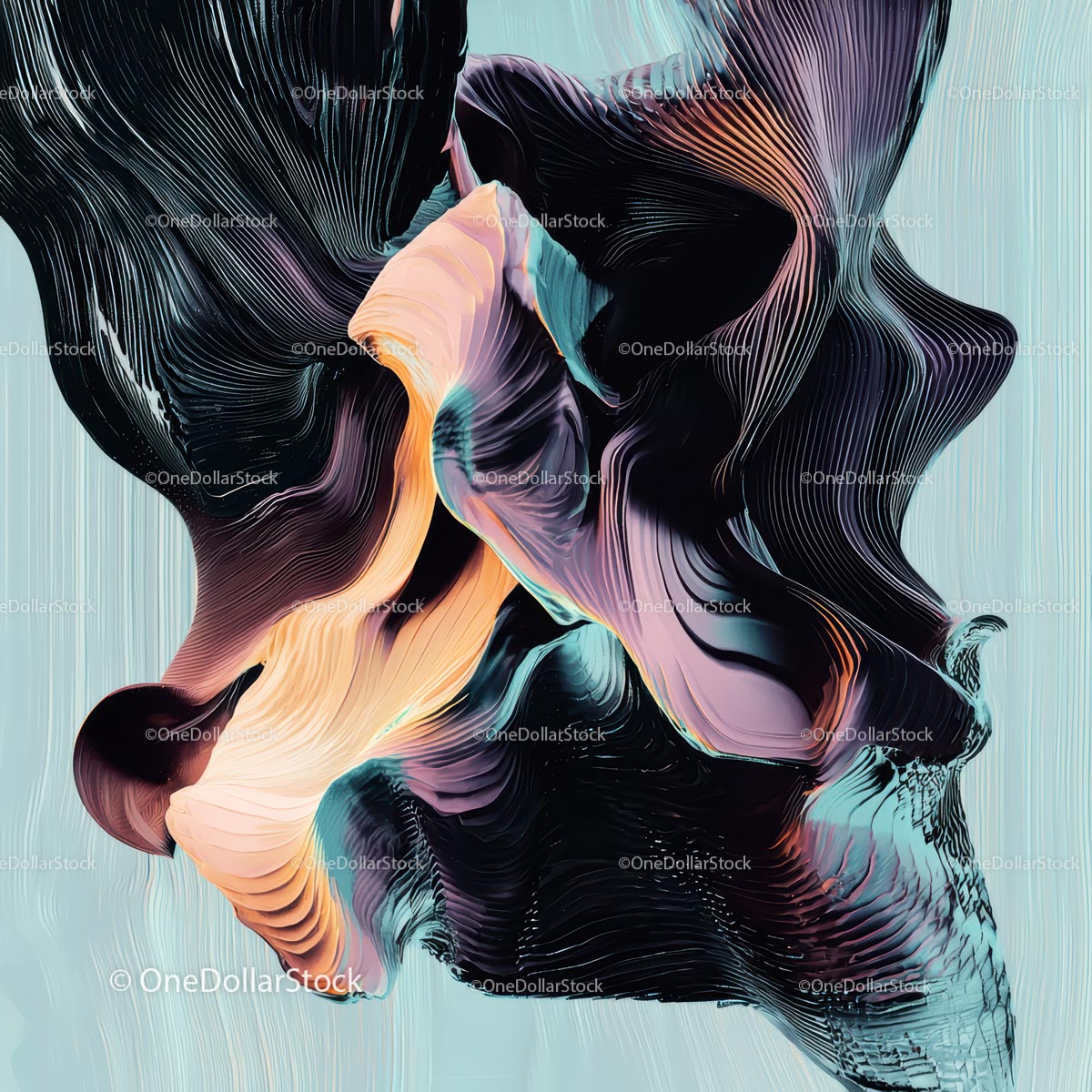 Vibrant Abstract Fluid Shapes with Dynamic Texture