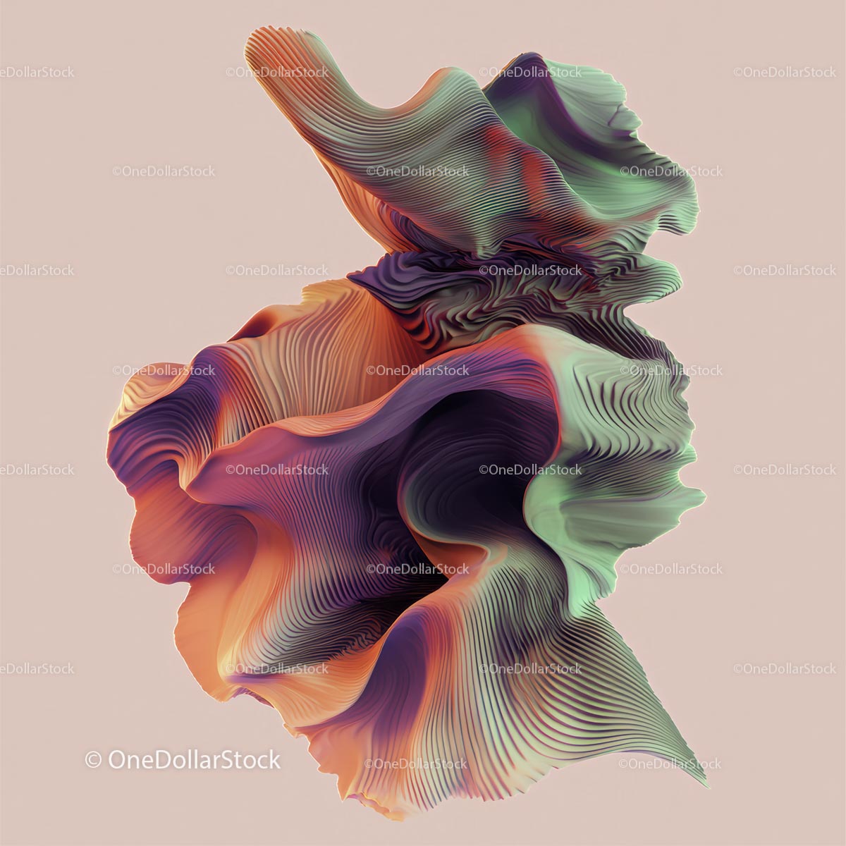 Colorful Abstract Fluid Form with Dynamic Flow