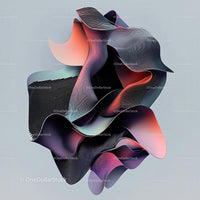 Vibrant Abstract 3D Sculpture with Fluid Dynamic Shapes