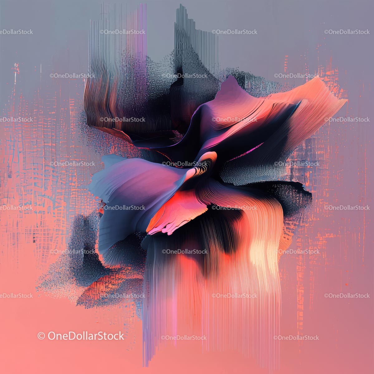 Colorful Abstract Digital Painting with Fluid Shapes