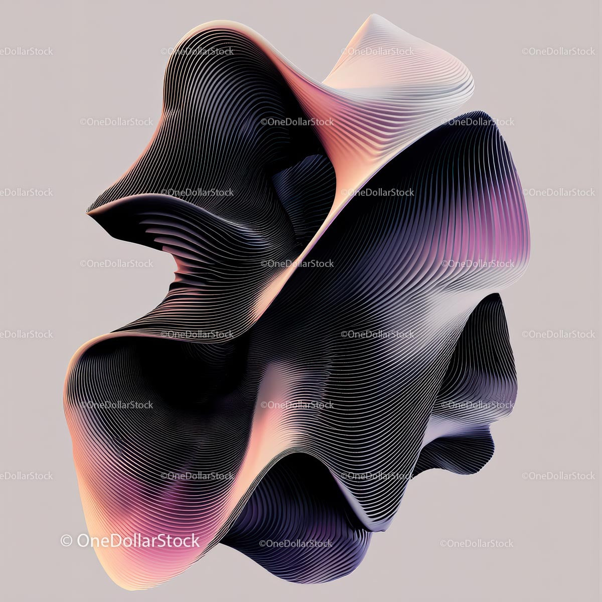 Futuristic Abstract Sculpture with Fluid Organic Forms