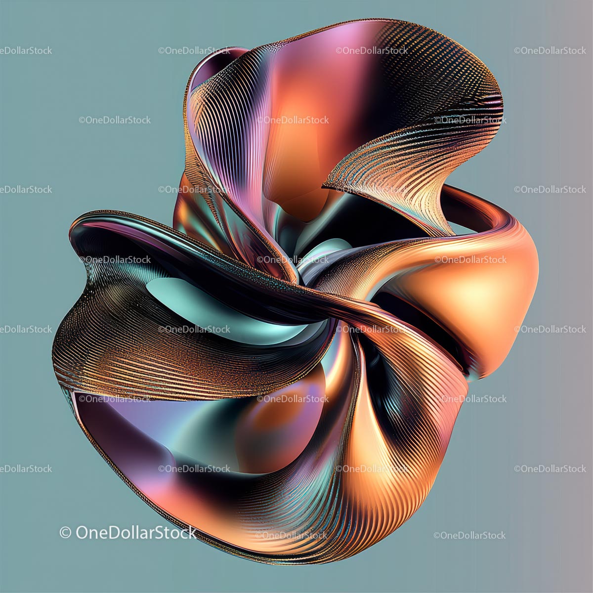 Abstract 3D Digital Art with Vibrant Colors on Smooth Surface