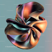 Abstract 3D Digital Art with Vibrant Colors on Smooth Surface