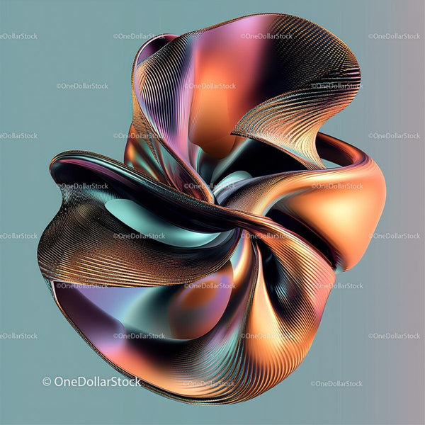 Abstract 3D Digital Art with Vibrant Colors on Smooth Surface