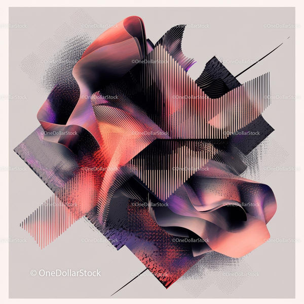 Dynamic Abstract Geometric Art with Vibrant Shapes