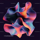 Futuristic Neon Waves in 3D Abstract Art