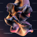 Flowing Abstract Sculpture with Vibrant Colors
