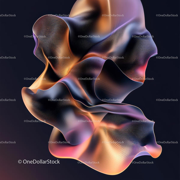 Flowing Abstract Sculpture with Vibrant Colors